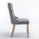 Contemporary Flax Upholstered Linen Dining Chair