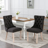 Contemporary Flax Upholstered Linen Dining Chair