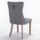 Contemporary Flax Upholstered Linen Dining Chair