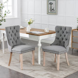 Contemporary Flax Upholstered Linen Dining Chair