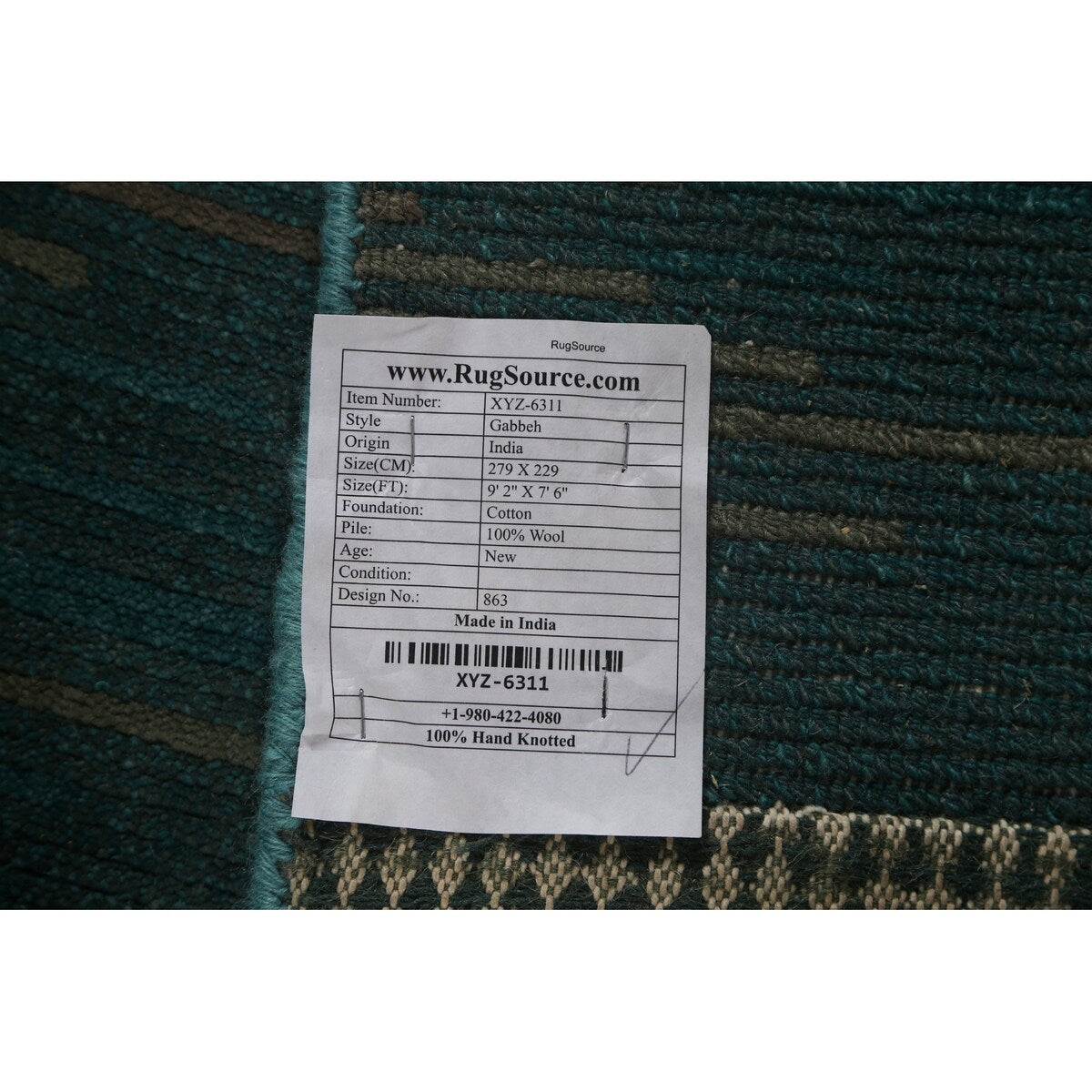 Contemporary Gabbeh Oriental Area Rug Hand-knotted Wool Carpet - 7'6" x 9'2"