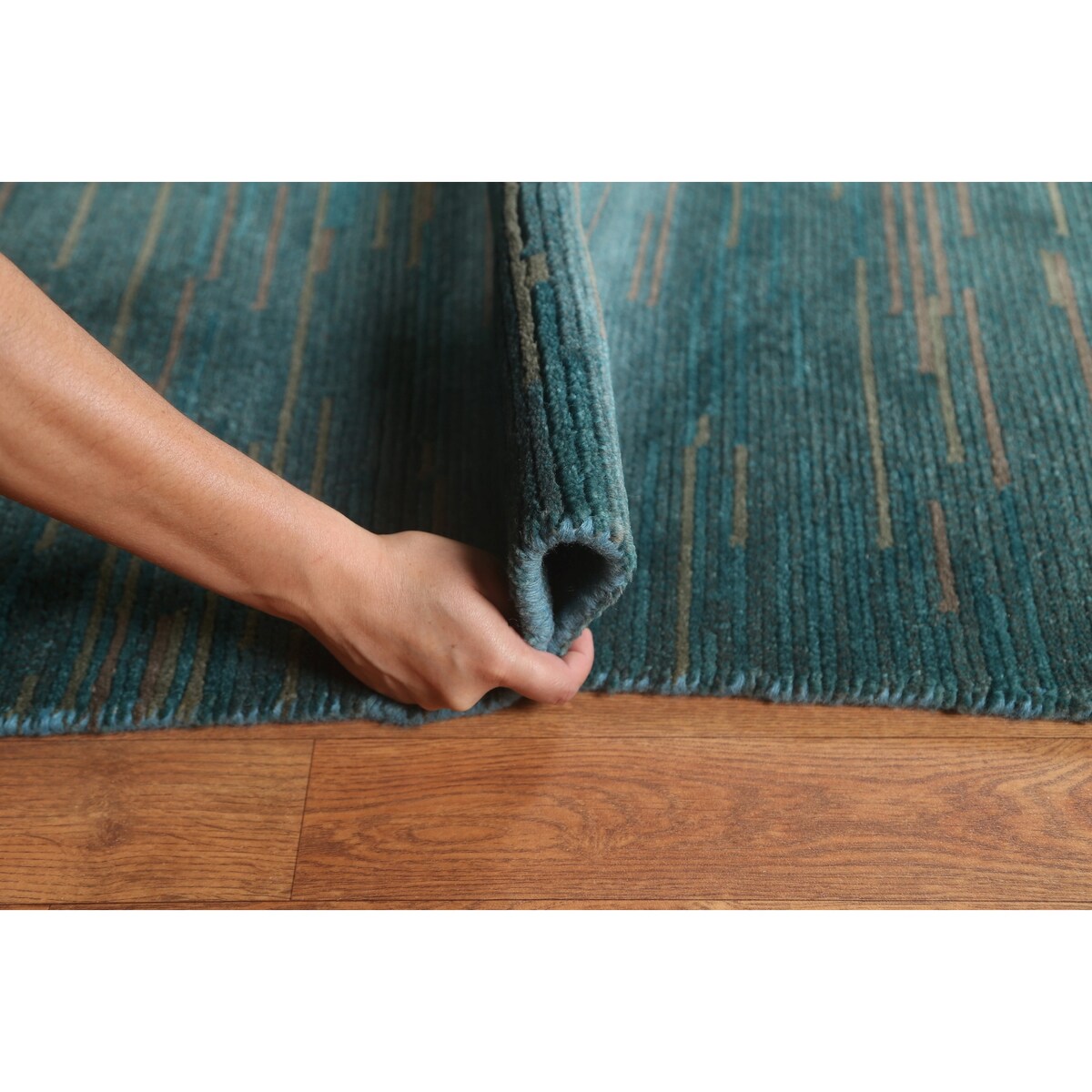 Contemporary Gabbeh Oriental Area Rug Hand-knotted Wool Carpet - 7'6" x 9'2"