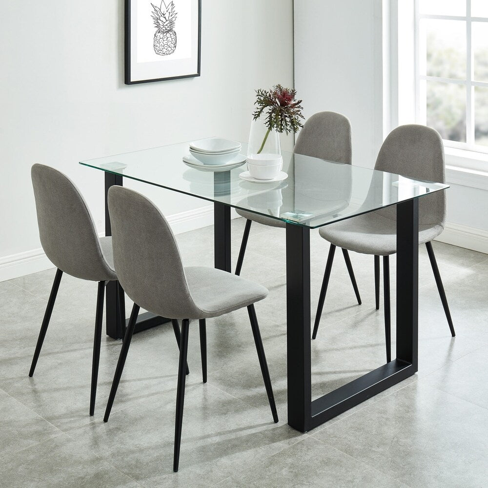Contemporary Glass/Metal Dining Table