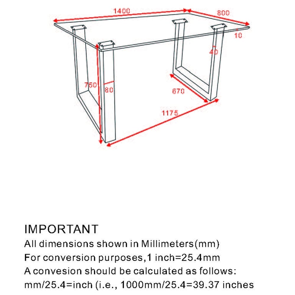 Contemporary Glass/Metal Dining Table
