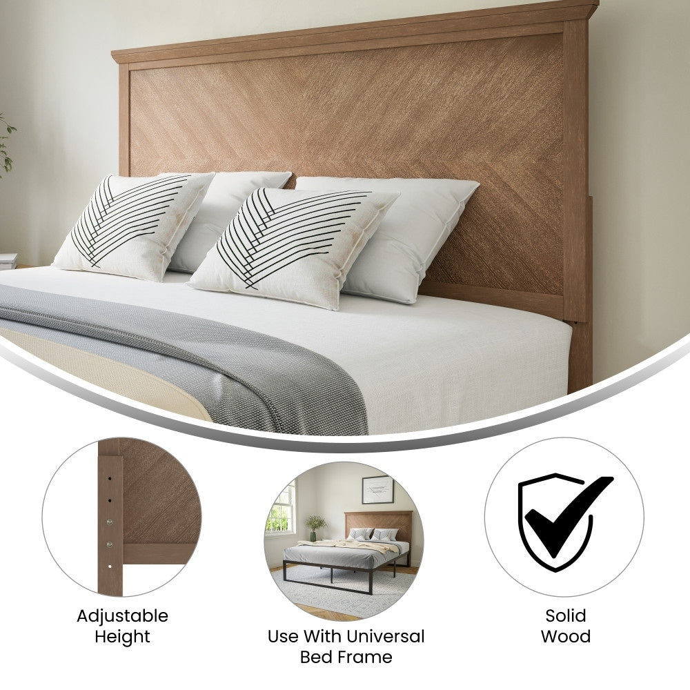Contemporary Herringbone Patterned Headboard Only