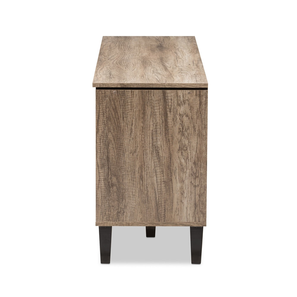 Contemporary Light Brown Wood 4-Drawer 55-Inch TV Stand by Baxton Studio