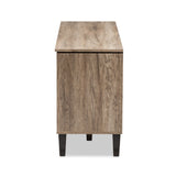Contemporary Light Brown Wood 4-Drawer 55-Inch TV Stand by Baxton Studio