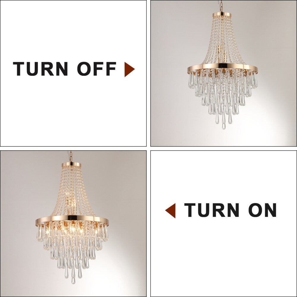 Contemporary Luxury Large 19.7in Gold Ceiling Chandeliers Light