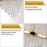 Contemporary Luxury Large 19.7in Gold Ceiling Chandeliers Light