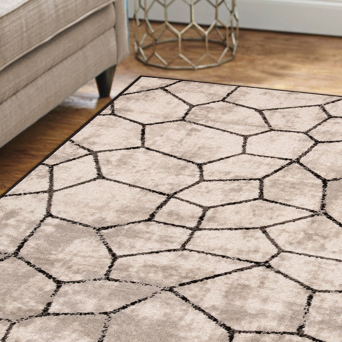 Contemporary Modern Geometric Cobblestone Indoor Area Rug by Superior