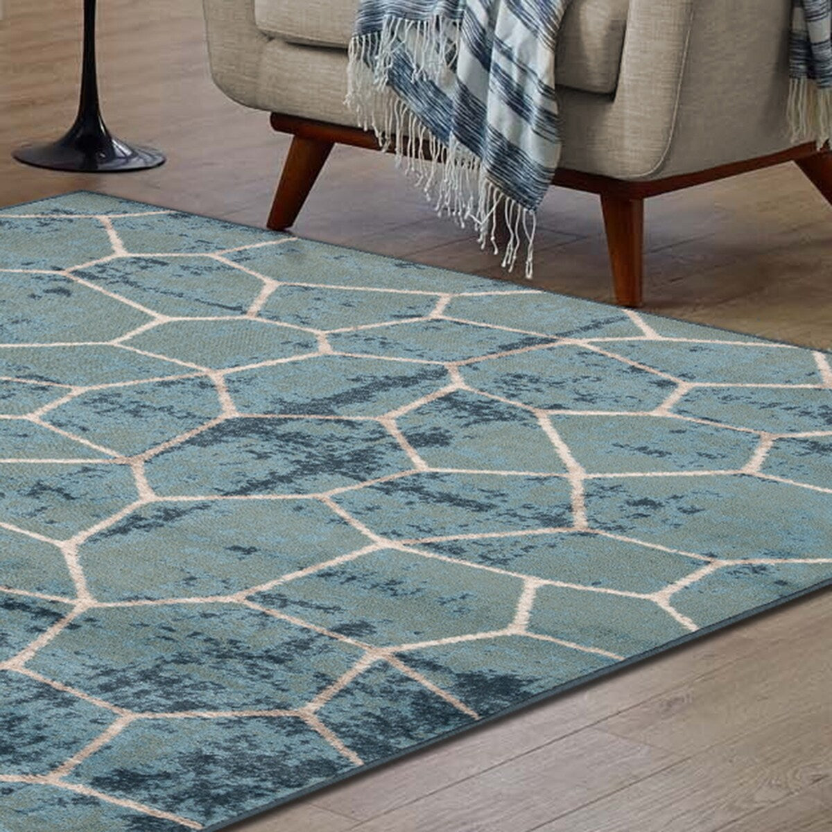 Contemporary Modern Geometric Cobblestone Indoor Area Rug by Superior