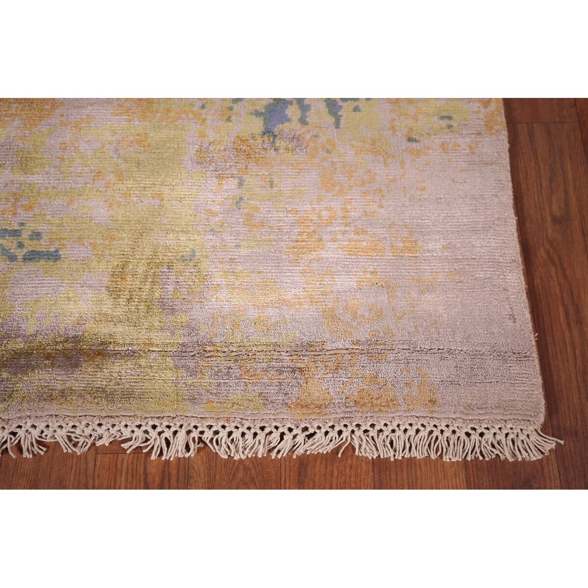 Contemporary Multicolor Abstract Area Rug Handmade Wool Carpet - 4'0"x 6'6"