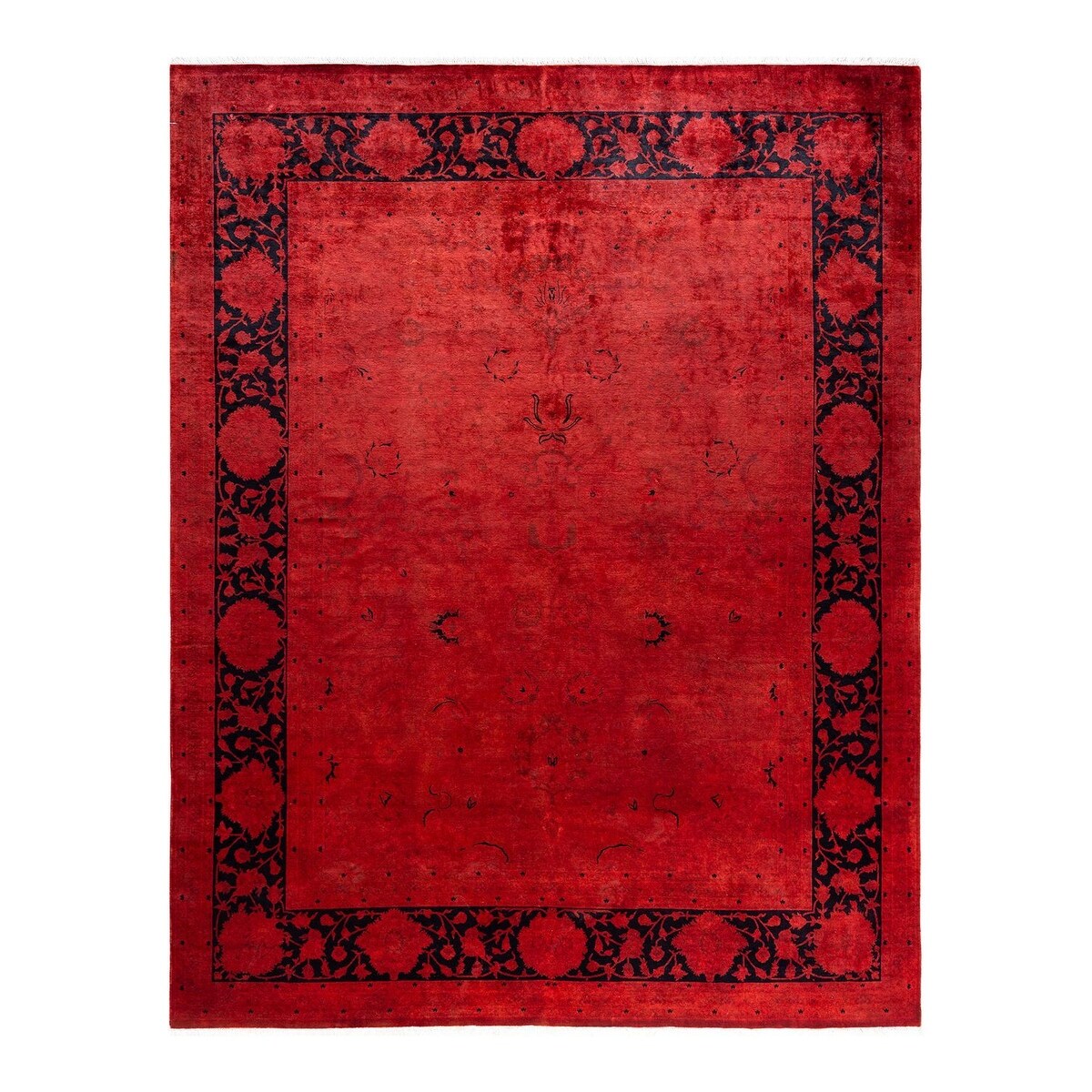 Contemporary Overdyed Wool Hand Knotted Area Rug - 8' 1" x 10' 3"