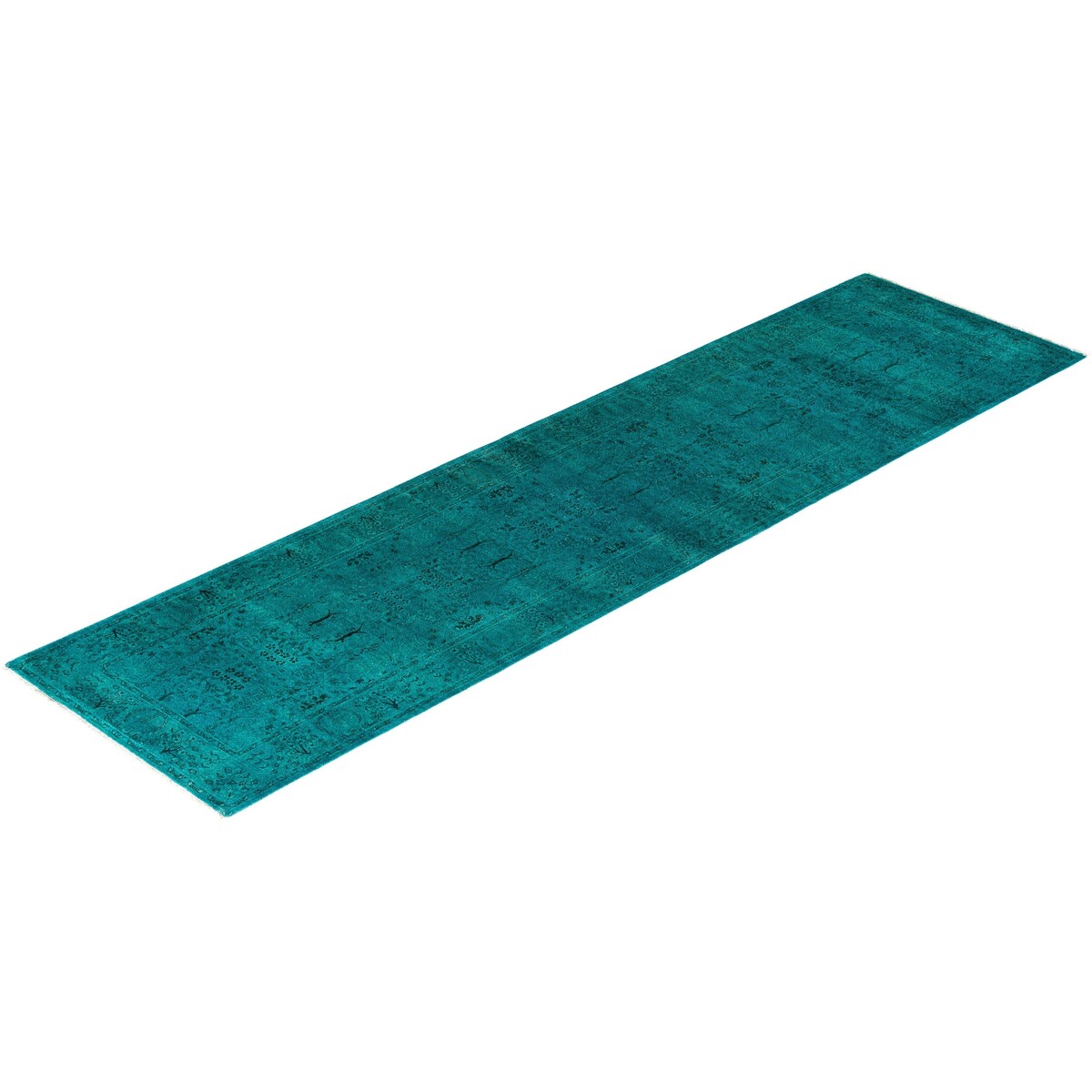 Contemporary Overdyed Wool Hand Knotted Runner - 2' 6" x 9' 6"