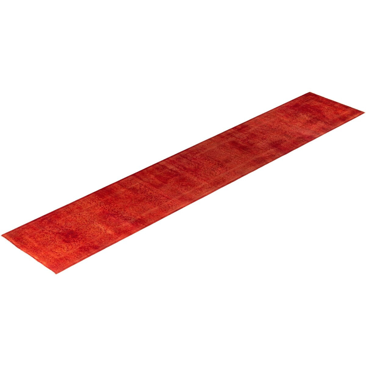Contemporary Overdyed Wool Hand Knotted Runner - 2' 6" x 13' 6"