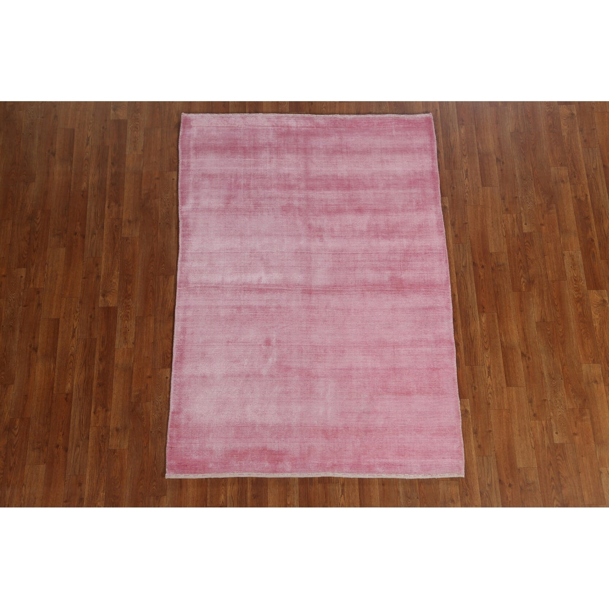 Contemporary Pink Gabbeh Oriental Area Rug Hand-knotted Wool Carpet - 4'2" x 5'10"