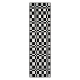 Contemporary Plaid Indoor/Outdoor Flatweave Waterproof Backyard Patio Area Rug