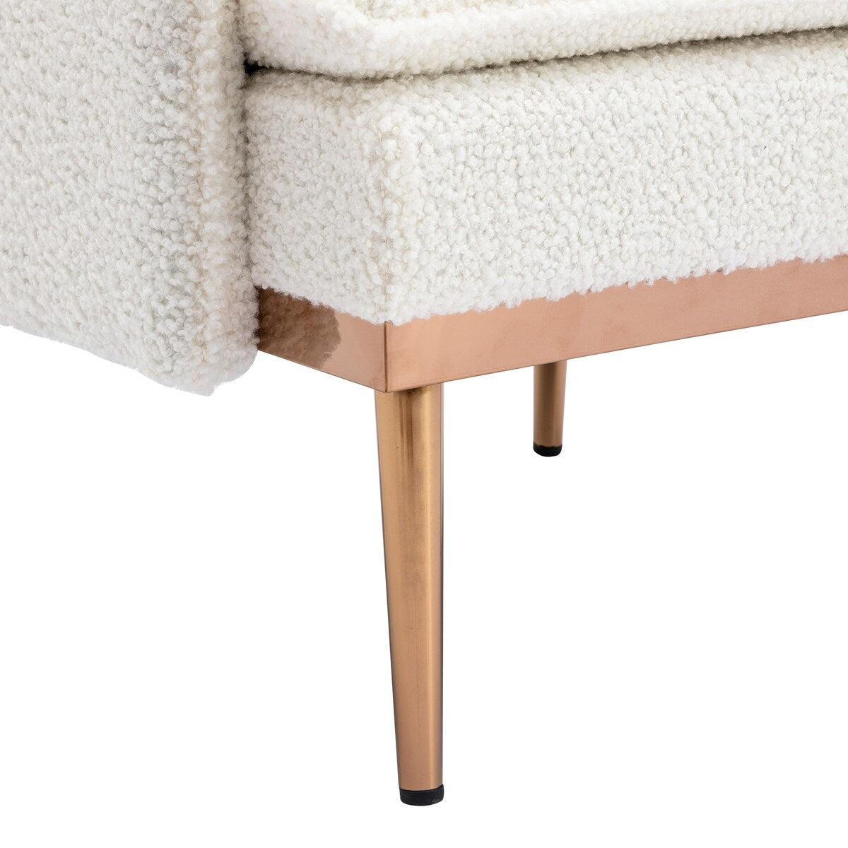 Contemporary Polyester Upholstered Teddy Accent Chair with Metal Legs