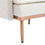 Contemporary Polyester Upholstered Teddy Accent Chair with Metal Legs