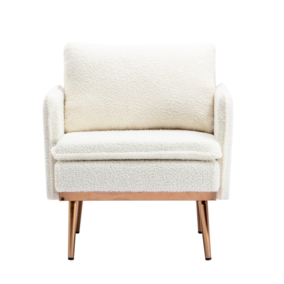 Contemporary Polyester Upholstered Teddy Accent Chair with Metal Legs