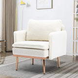 Contemporary Polyester Upholstered Teddy Accent Chair with Metal Legs