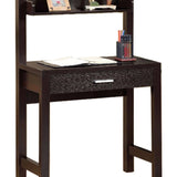 Contemporary Style Desk With 2 Shelves, Dark Brown