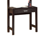 Contemporary Style Desk With 2 Shelves, Dark Brown