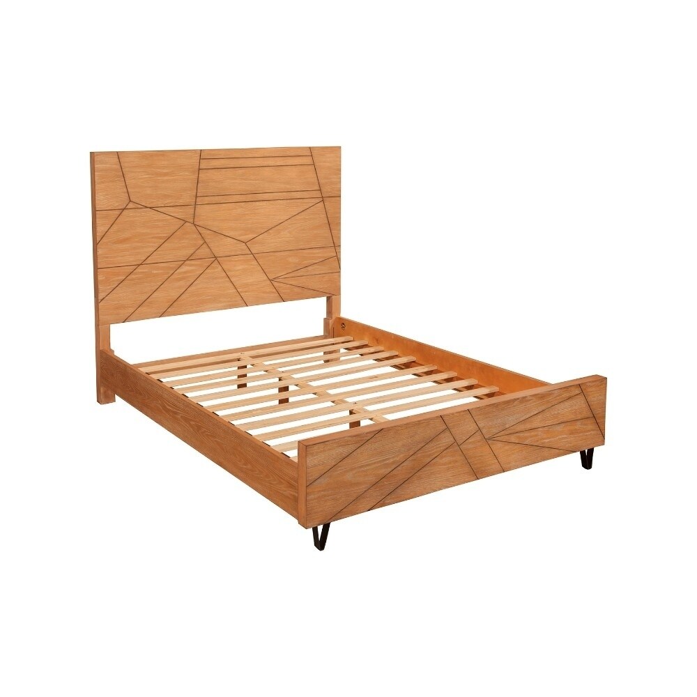 Contemporary Style Full Size Platform Bed In Mahogany Wood Brown