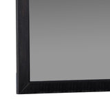 Contemporary Style Rectangular Mirror with Wooden Frame, Antique Black