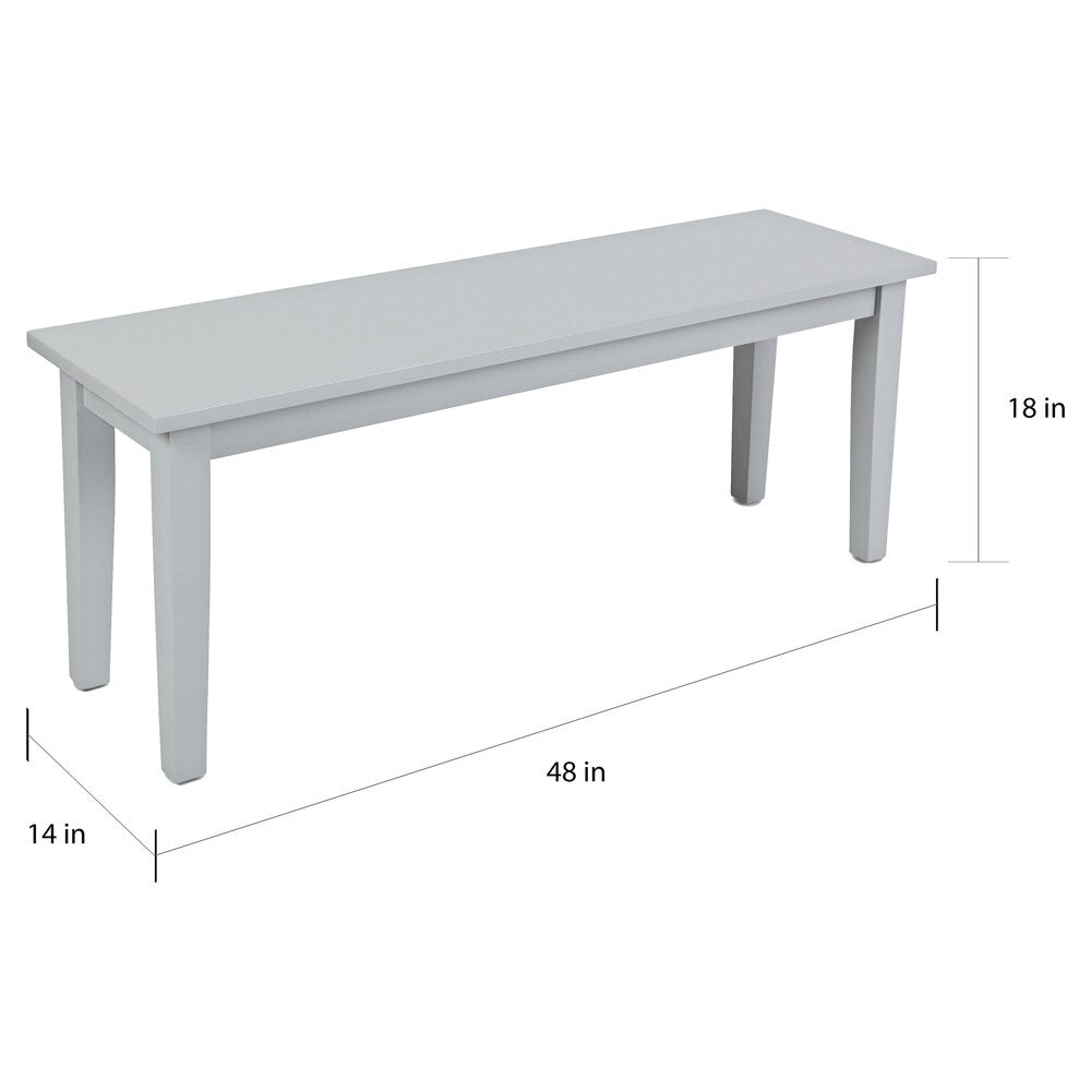 Copper Grove Croix White Rubberwood Bench with Block Legs