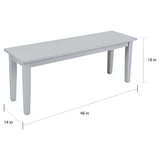 Copper Grove Croix White Rubberwood Bench with Block Legs