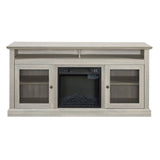 Contemporary TV Media Stand Modern Entertainment Console with 18" Fireplace Insert for TV Up to 65" with Open and Closed Storage