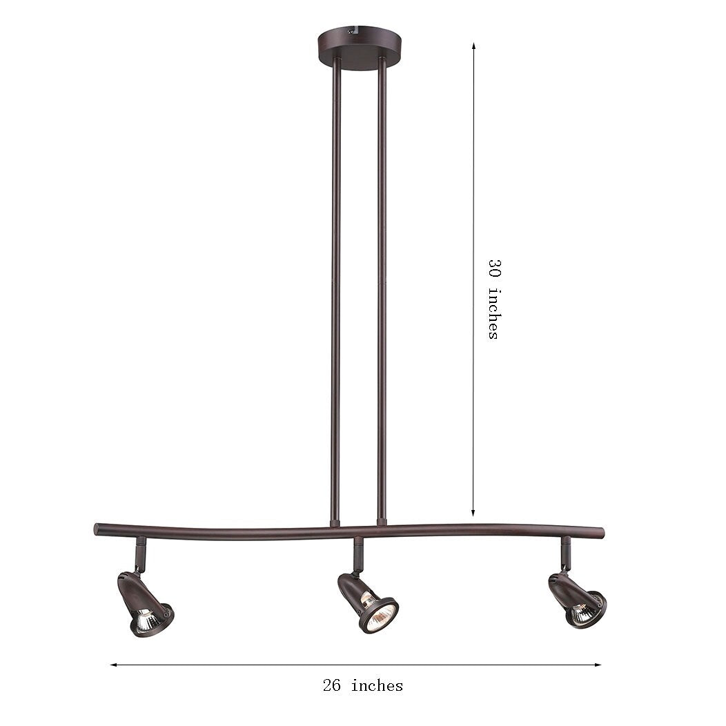 Contemporary Track Lighting Kit with Lamp Shade (Bulbs Included)