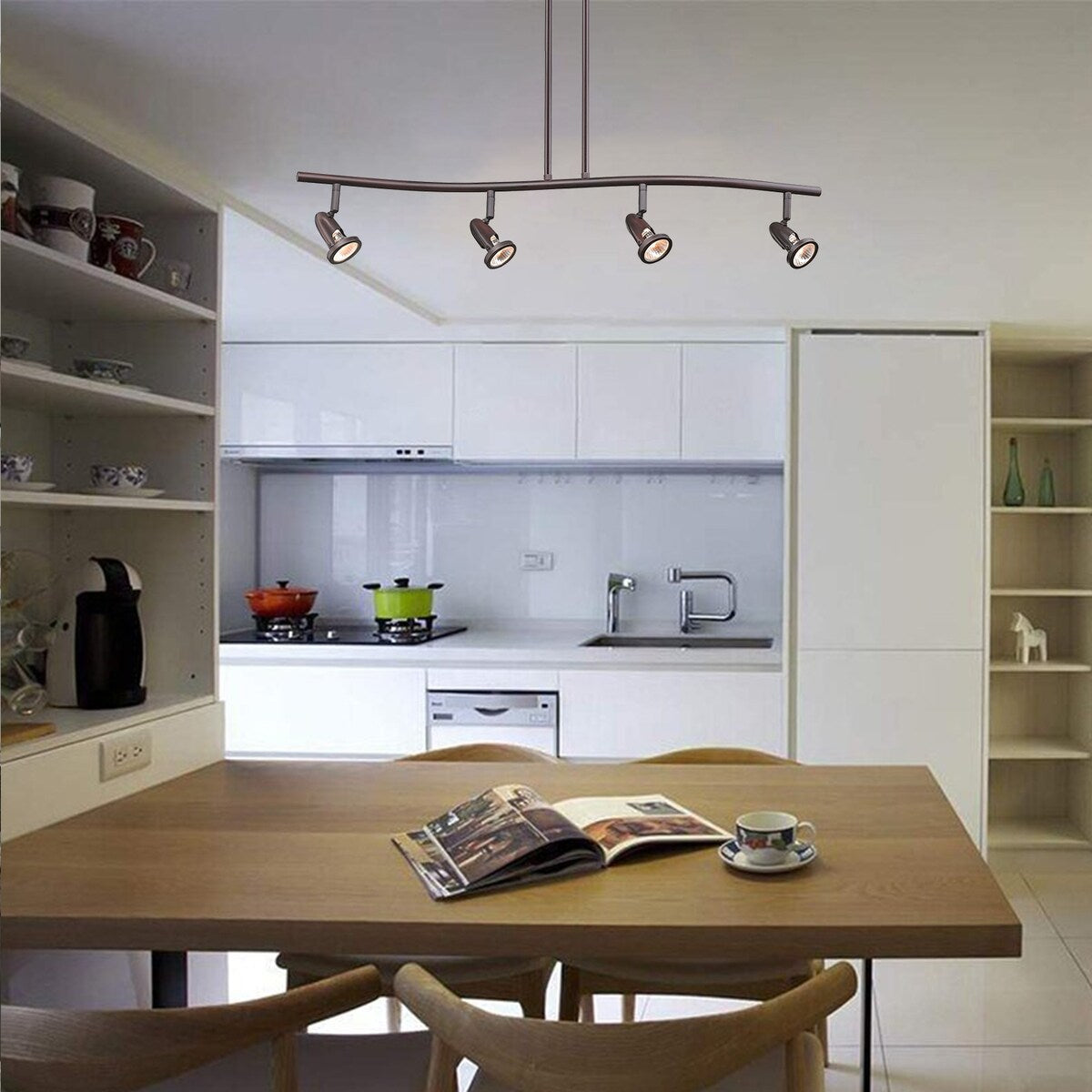Contemporary Track Lighting Kit with Lamp Shade (Bulbs Included)