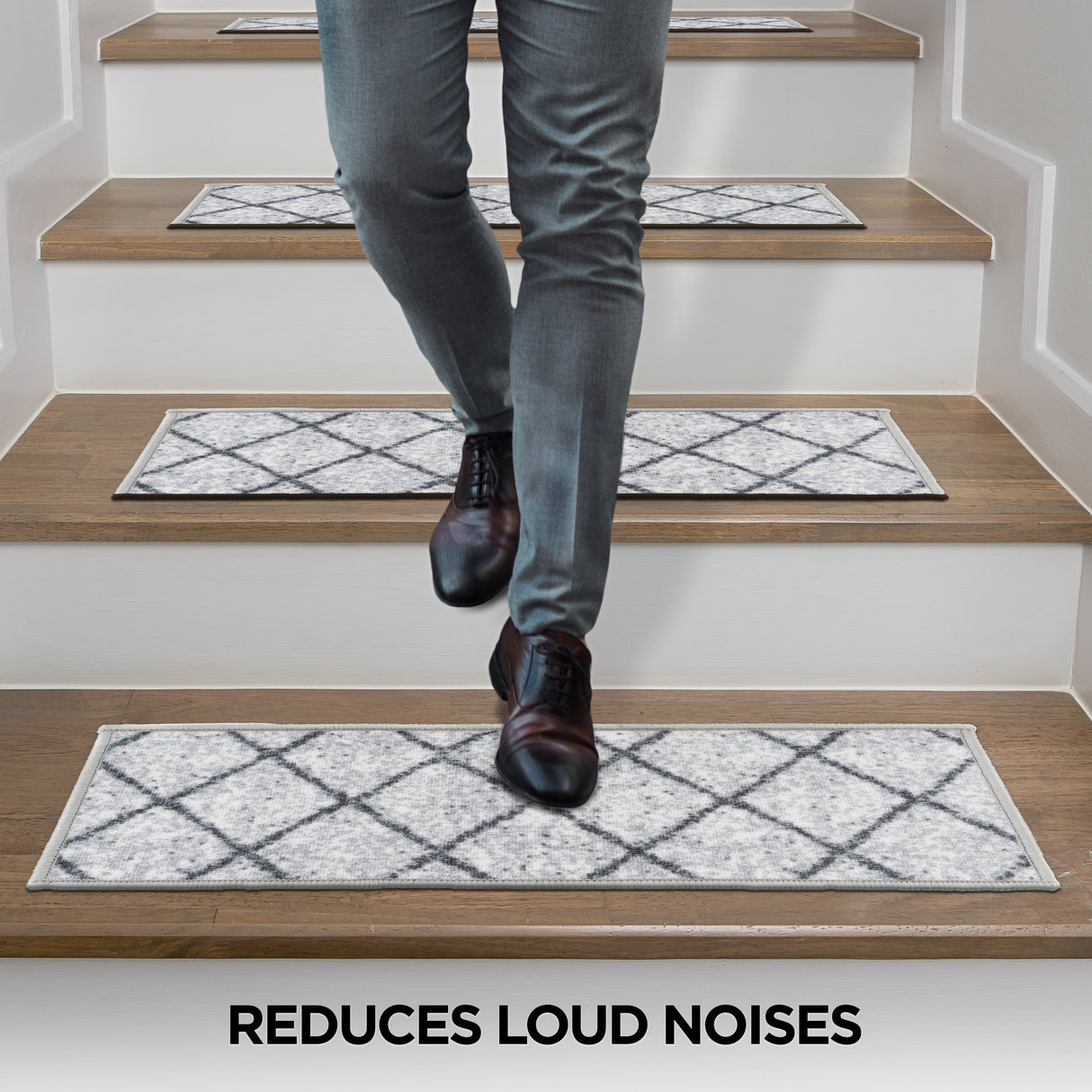 World Rug Gallery Contemporary Trellis Non-Slip Stair Treads