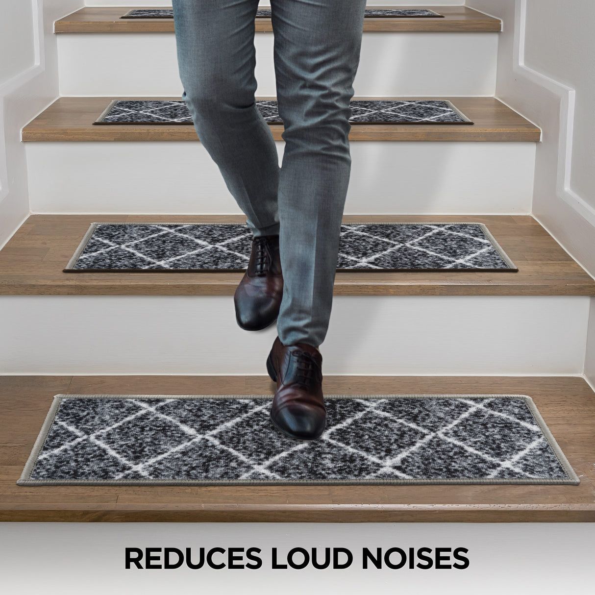 World Rug Gallery Contemporary Trellis Non-Slip Stair Treads