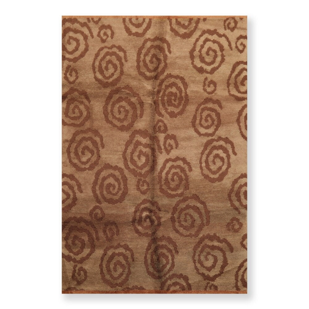 Contemporary Tufenkian Hand Knotted Wool Tibetan Oriental Area Rug (5'6"x8'6") - 5'6" x 8'6"