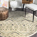 Sevita Contemporary Tufted Geometric Motif Round Rug