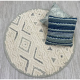 Sevita Contemporary Tufted Geometric Motif Round Rug