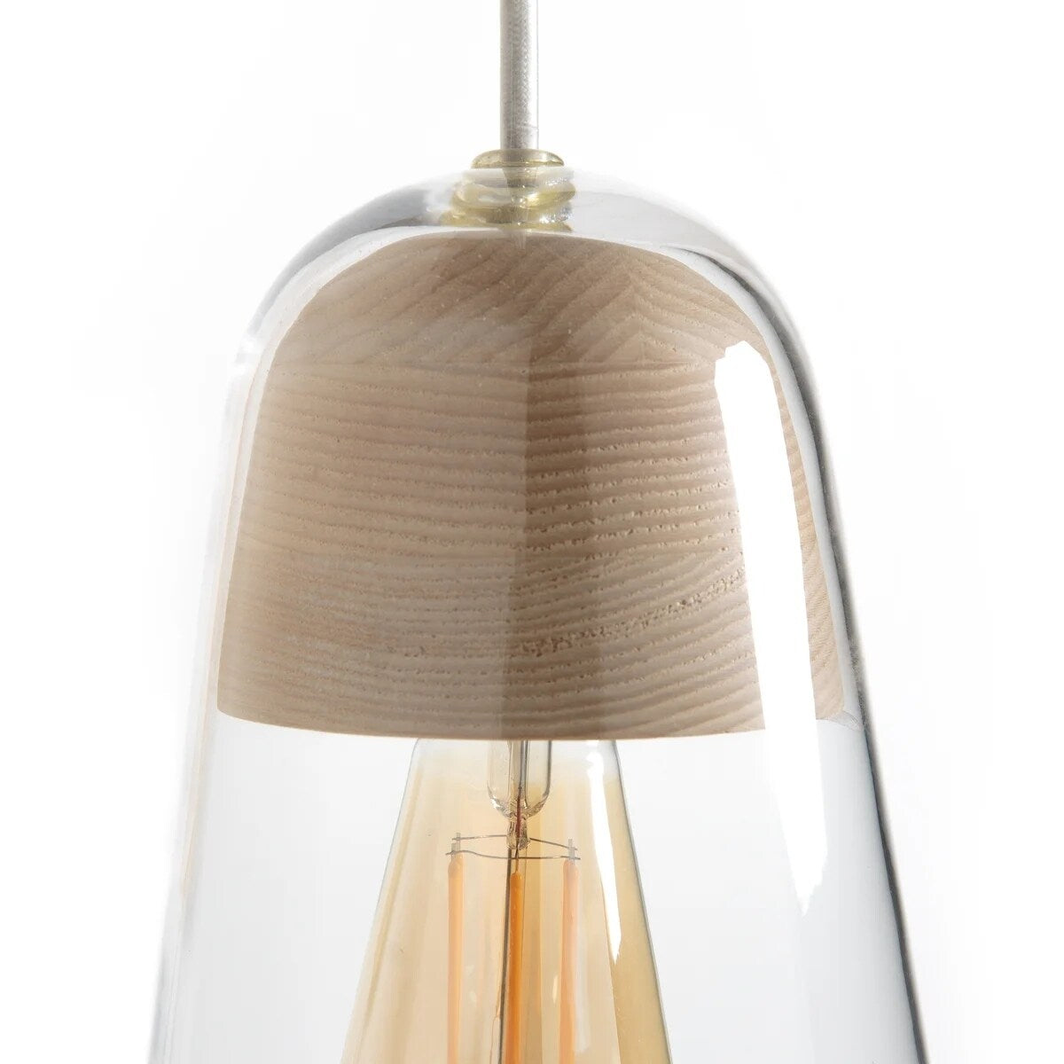 Contemporary Wall Light in Glass & Wood