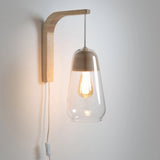 Contemporary Wall Light in Glass & Wood