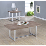Contemporary Weathered Taupe End Table