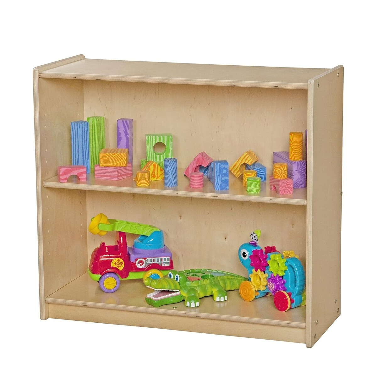 Contender Storage Cabinet with One Adjustable Shelf, Baltic Birch Wooden Bookcase Display for Toddlers - 27.25-Inch Height