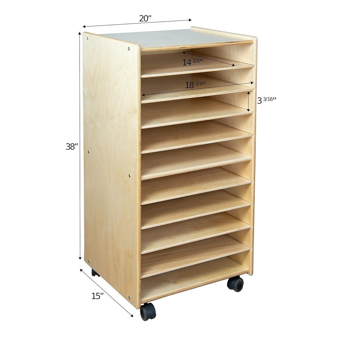 Contender Wooden Puzzle Organizer with Removabke Shelves, 8 Tier Adjustable Shelves Office Storage Unit (Assembled)