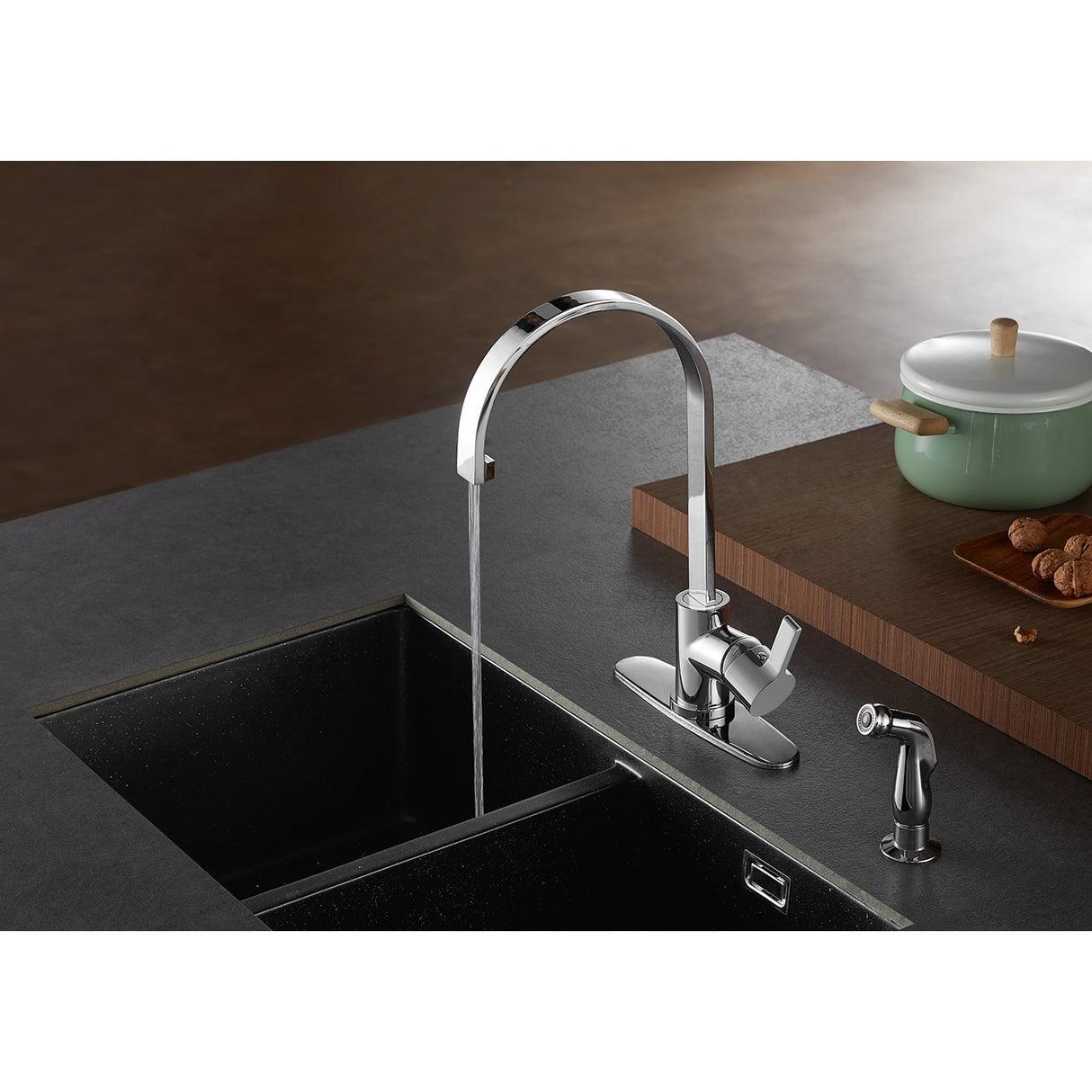 Continental 1-Handle Kitchen Faucet with Side Sprayer