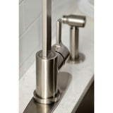 Kingston Brass Continental Single-Handle Kitchen Faucet with Brass Sprayer