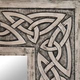 Handmade Leather Wall Mirror Continuity Silver Hand Tooled (Peru) - N/A
