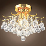 Contour 3 Light 16" Gold Flush Mount With Clear Swarovski Crystals - 12.00