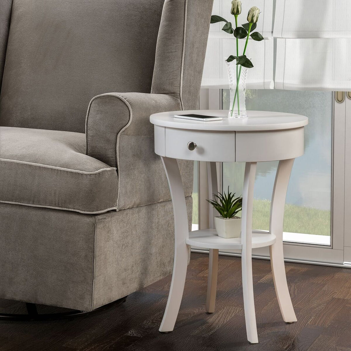 Convenience Concepts Classic Accents Schaffer 1 Drawer End Table with Shelf