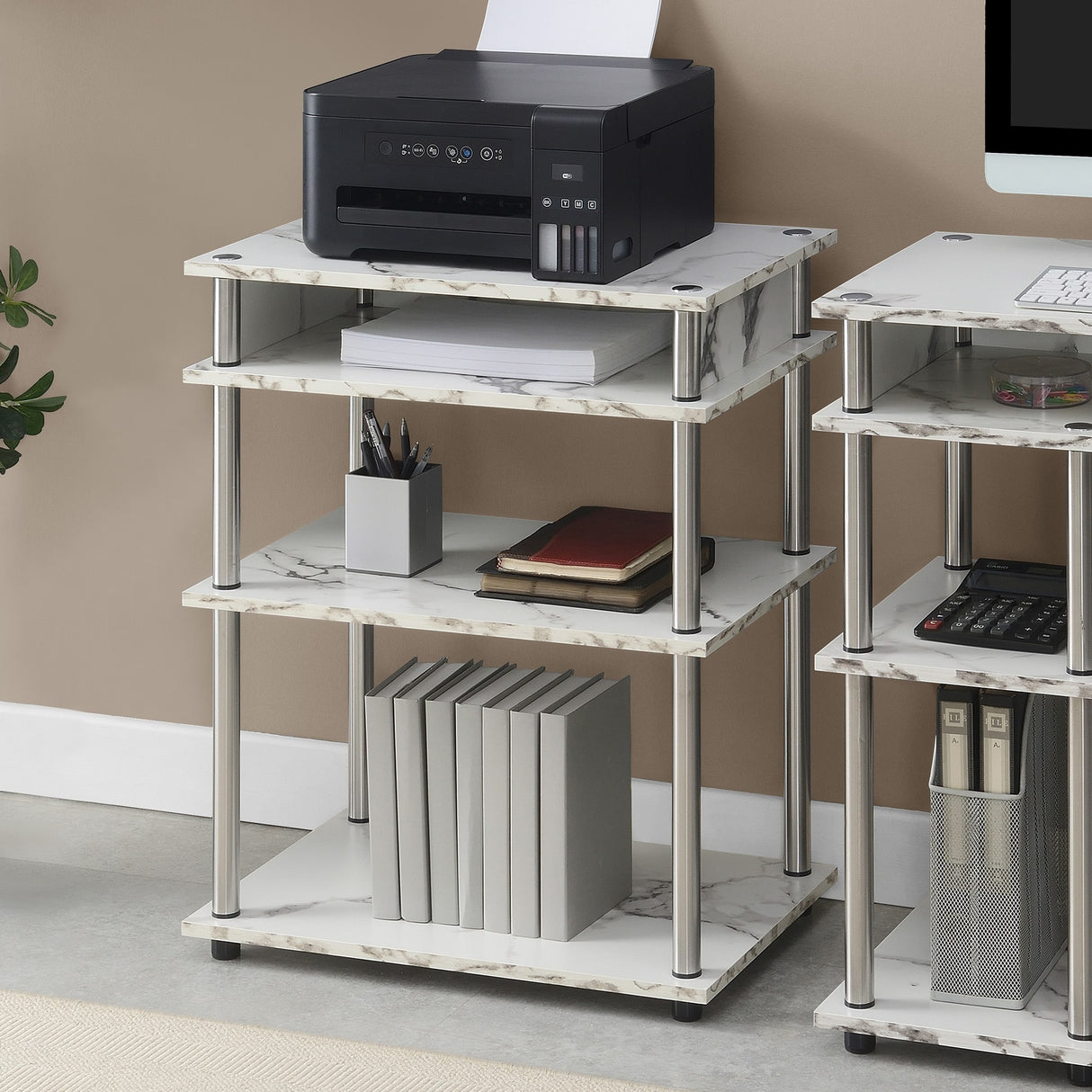 Convenience Concepts Designs2Go No Tools Printer Stand with Shelves